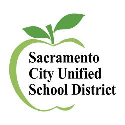 sacramento city unified school district logo with apple outline